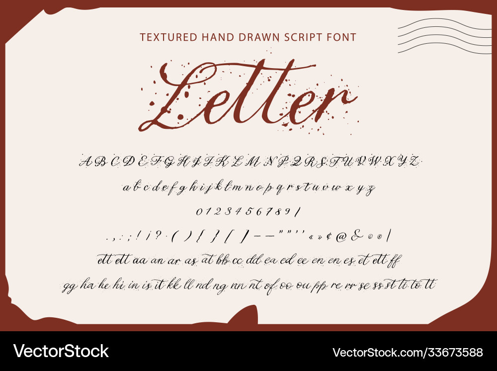 Handwritten script font vector image