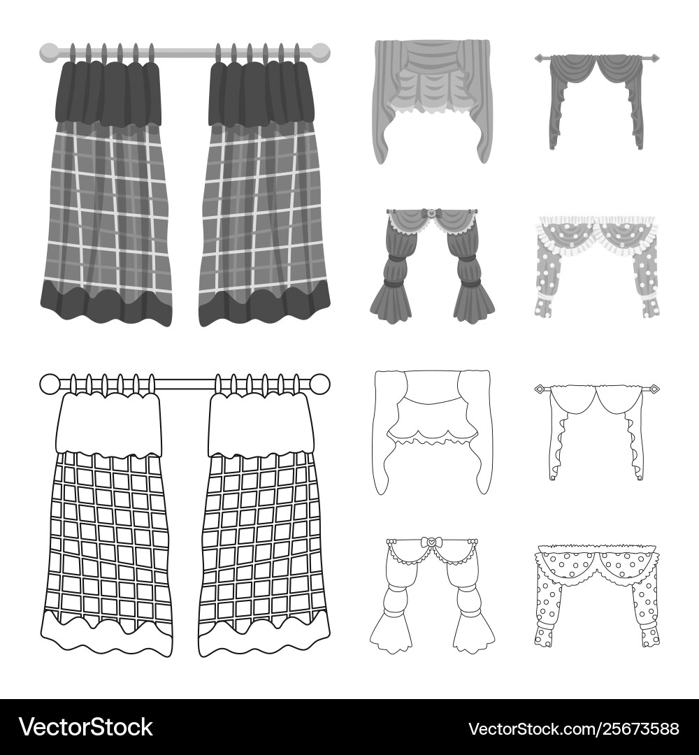 Isolated object curtains and drapes icon Vector Image