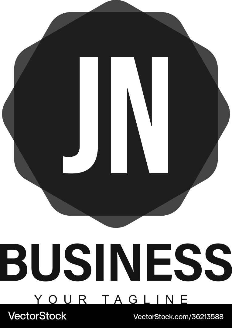 Jn initial a logo design with abstract style Vector Image