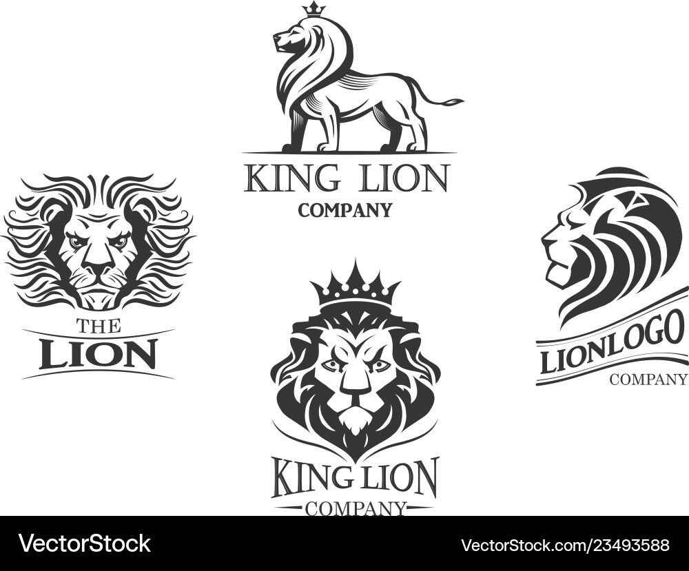 Lion Emblems & Logos Vector Image