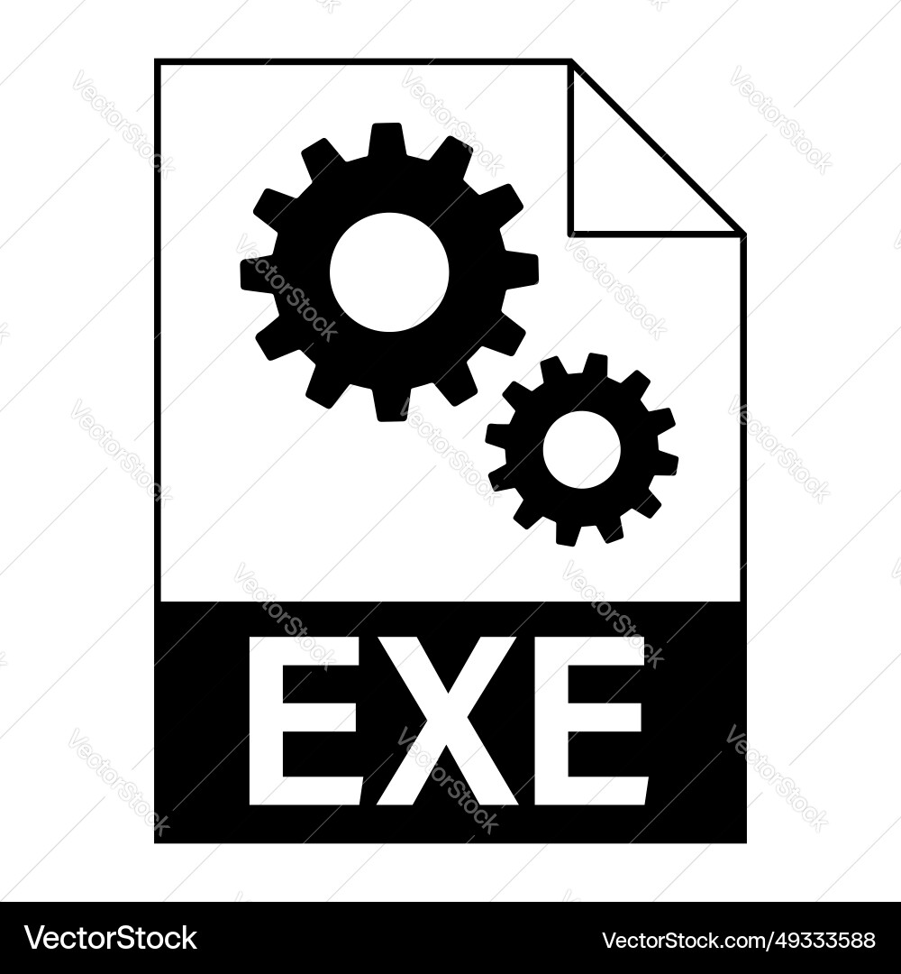 Modern flat design of exe file icon for web Modern flat design of exe file icon for web vector image