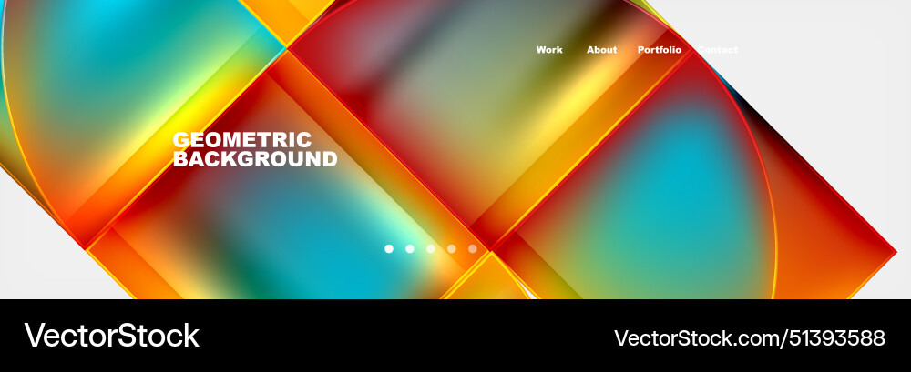 Round triangles and squares web site page template Vector Image