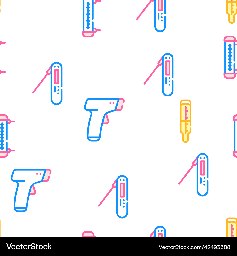 Thermometer device seamless pattern vector image