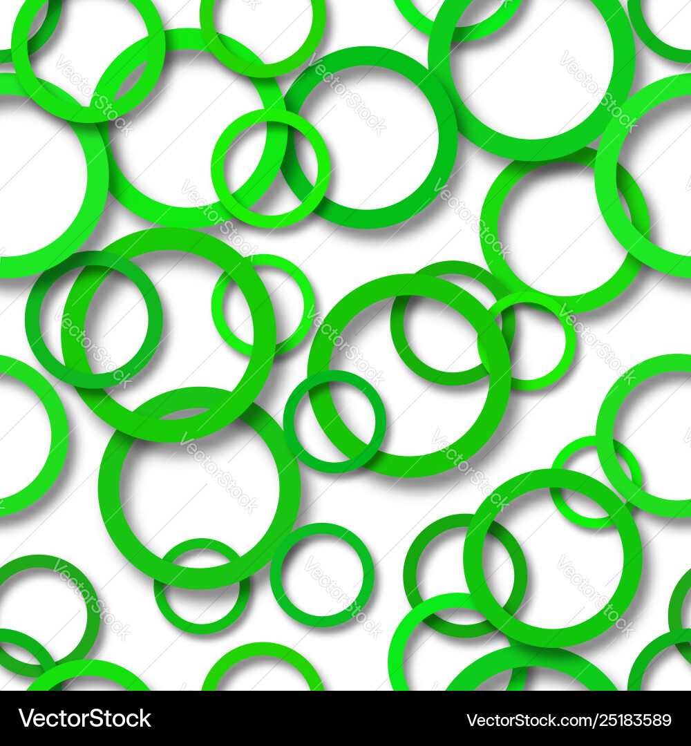 Abstract seamless pattern rings with shadows Vector Image