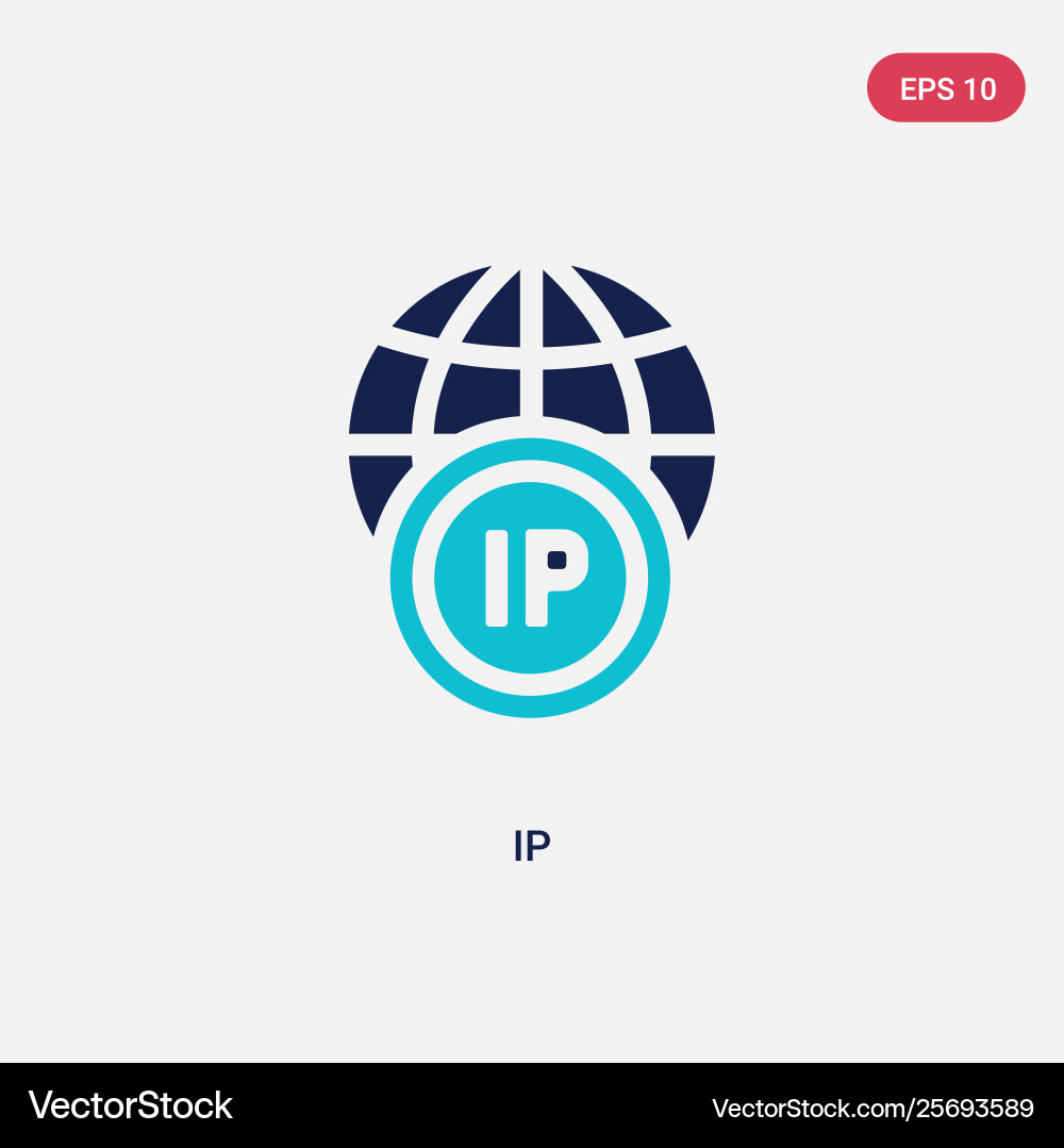 Blue IP Address Icon - Data Concept vector image