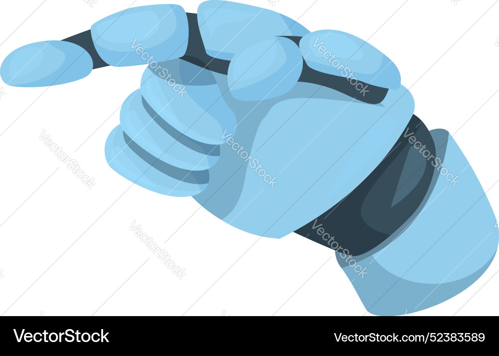 Blue robot hand pointing with index finger Blue robot hand pointing with index finger vector image