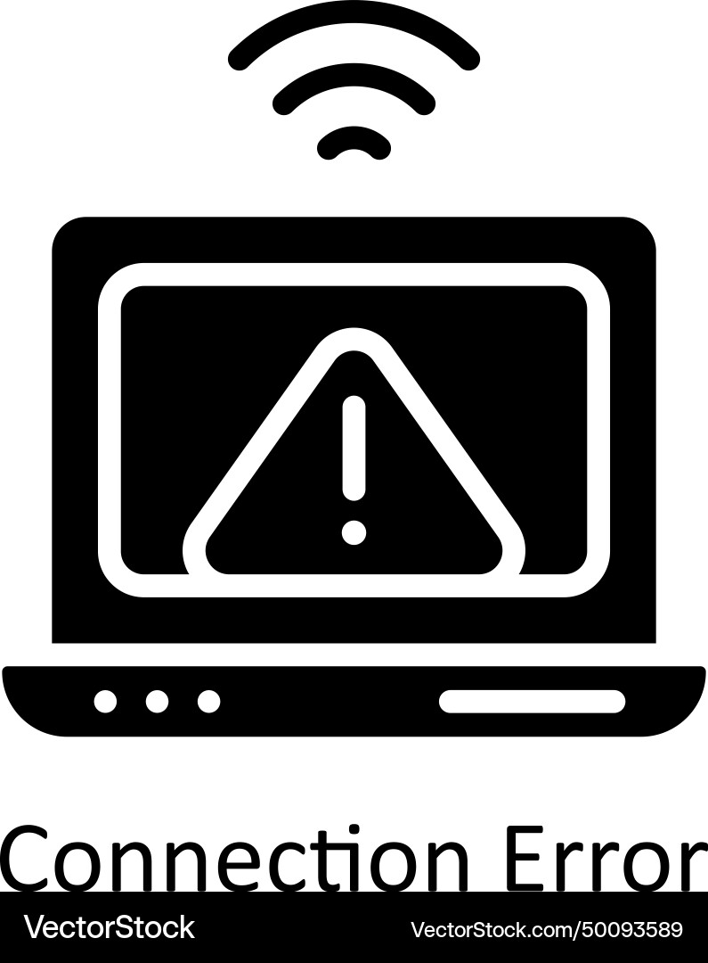 Connection error solid icon style Vector Image
