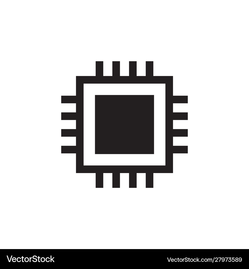 Cpu icon computer digital chip Vector Image