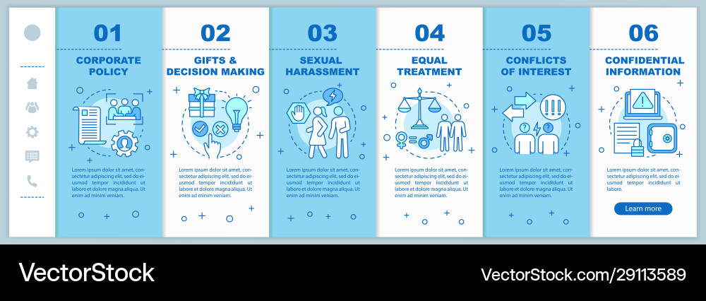 Csr onboarding mobile web pages template vector image