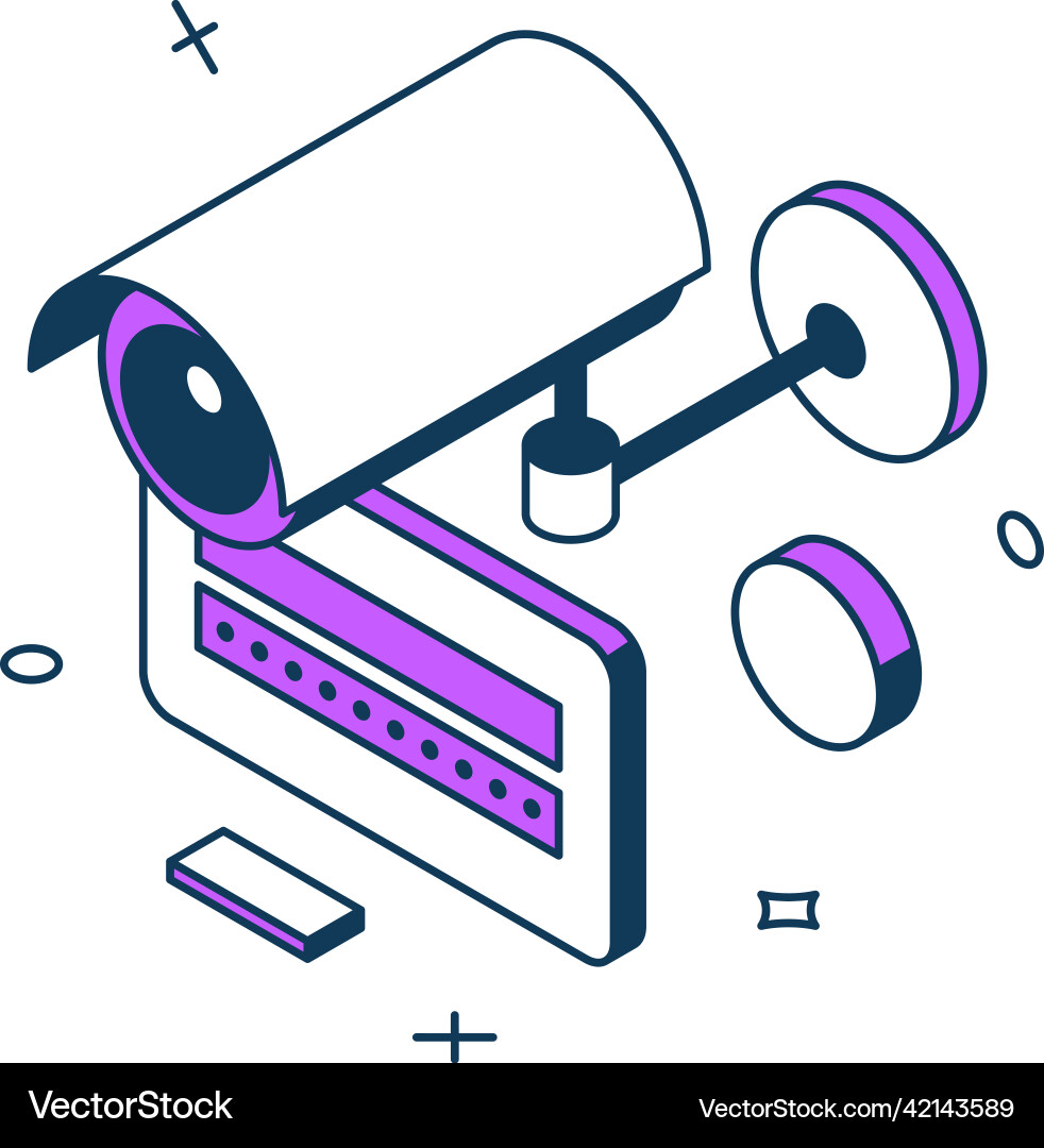 Cybersecurity Camera Login Monitoring vector image