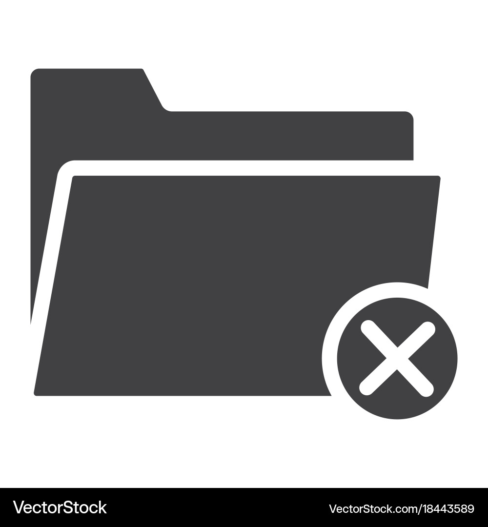 Delete folder glyph icon web and mobile vector image