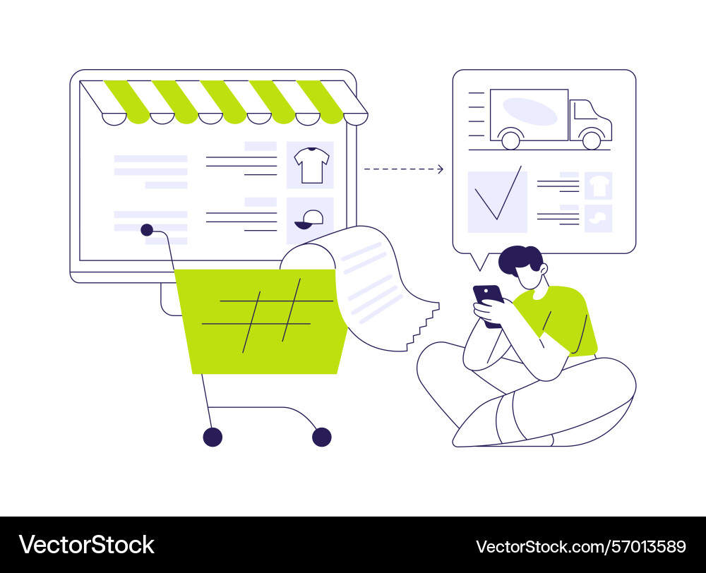 E-commerce order processing abstract concept vector image