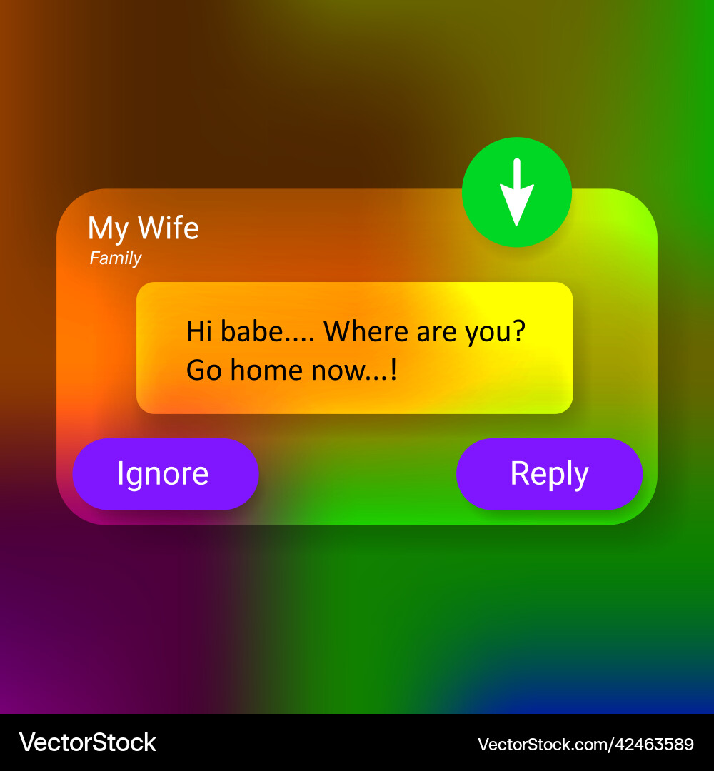 Floating user interface new message pop up vector image