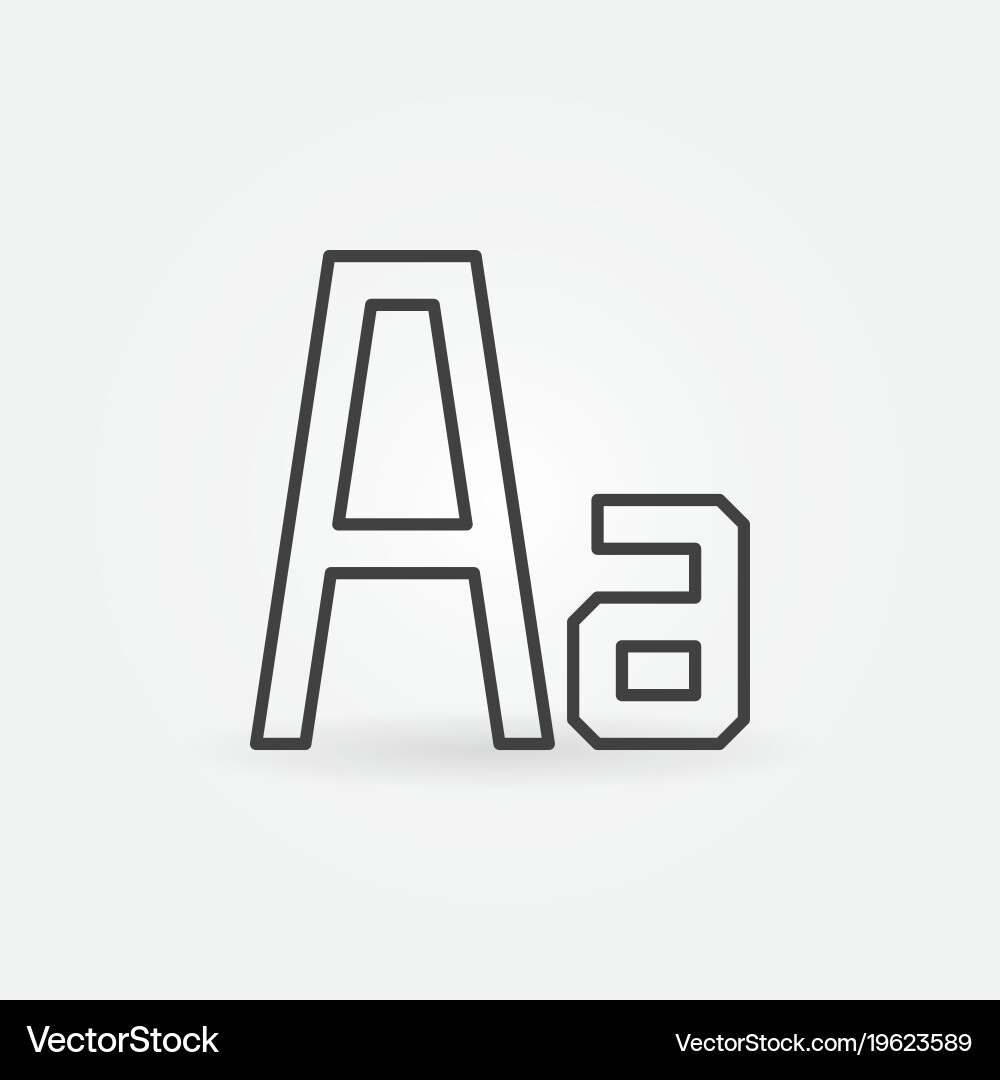 Font minimal icon in thin line style vector image