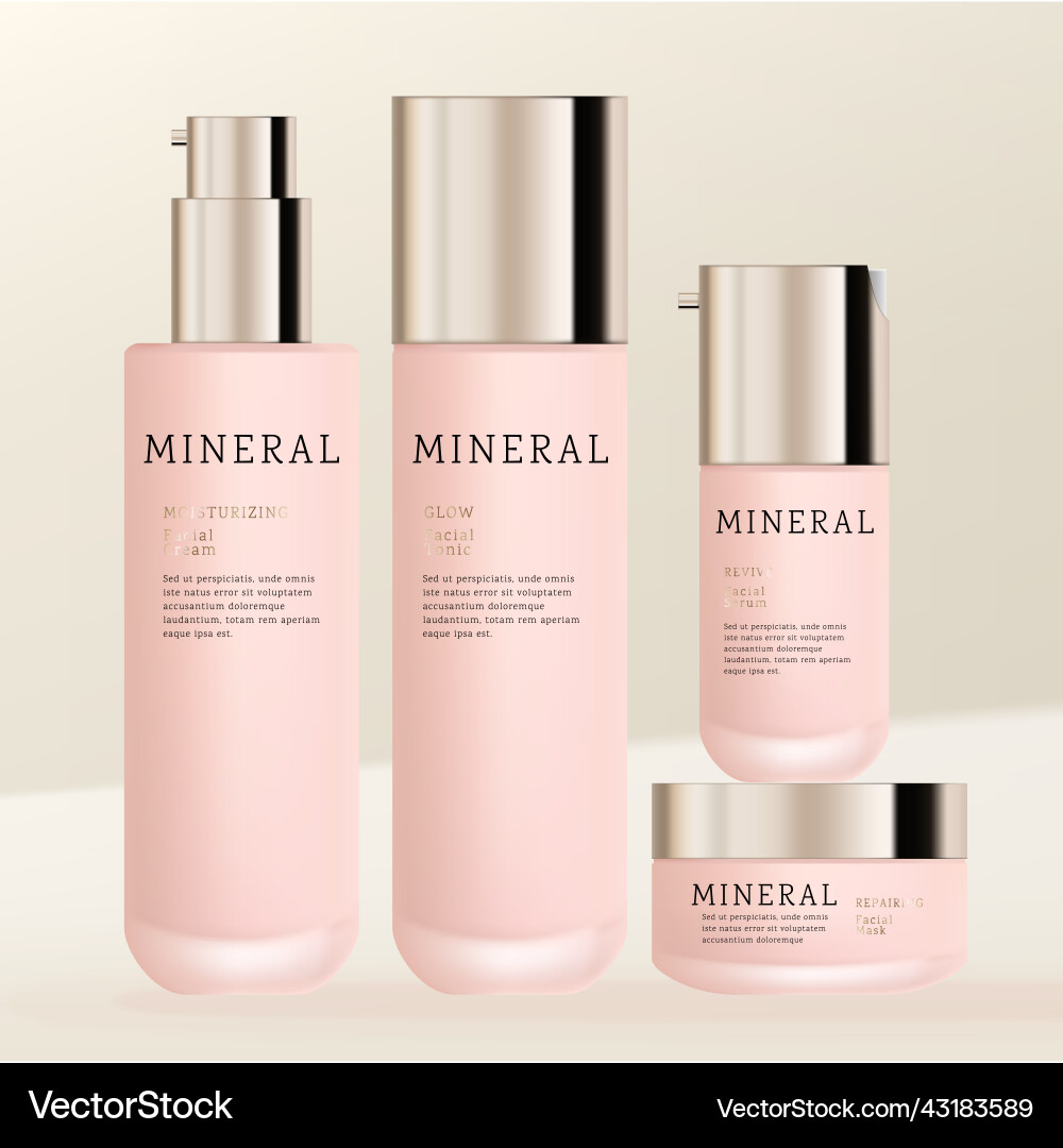 Frosted glass cosmetic or skincare packaging Frosted glass cosmetic or skincare packaging vector image
