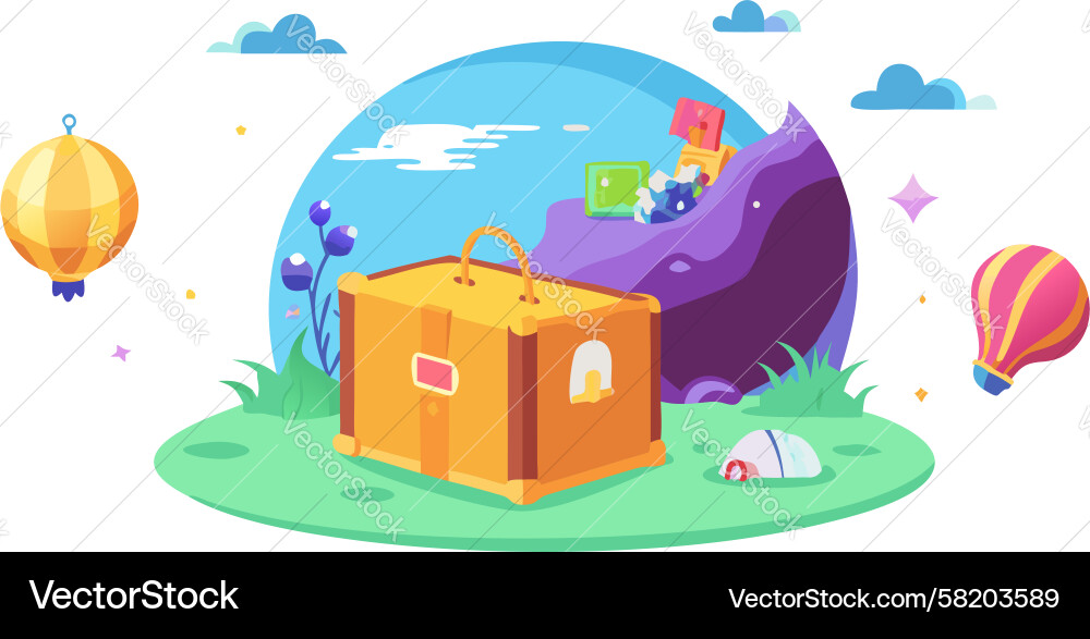 Global Logistics Boxes & Balloons Vector Image
