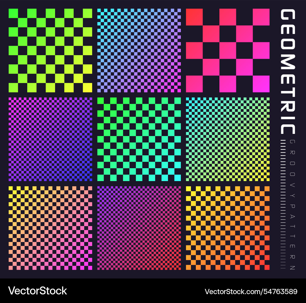 Groovy checkered pattern colorful distorted tiled Groovy checkered pattern colorful distorted tiled vector image