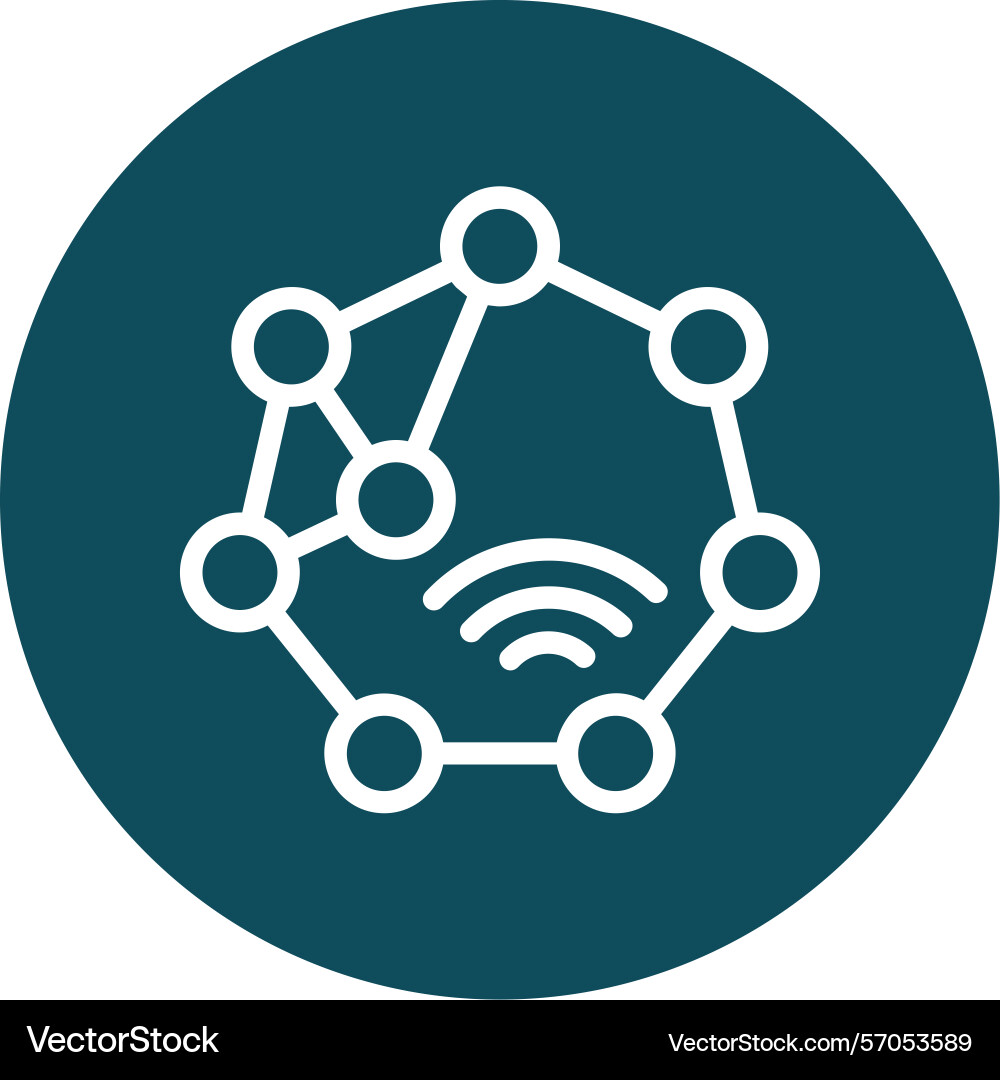Internet of things iot line circle style icon vector image