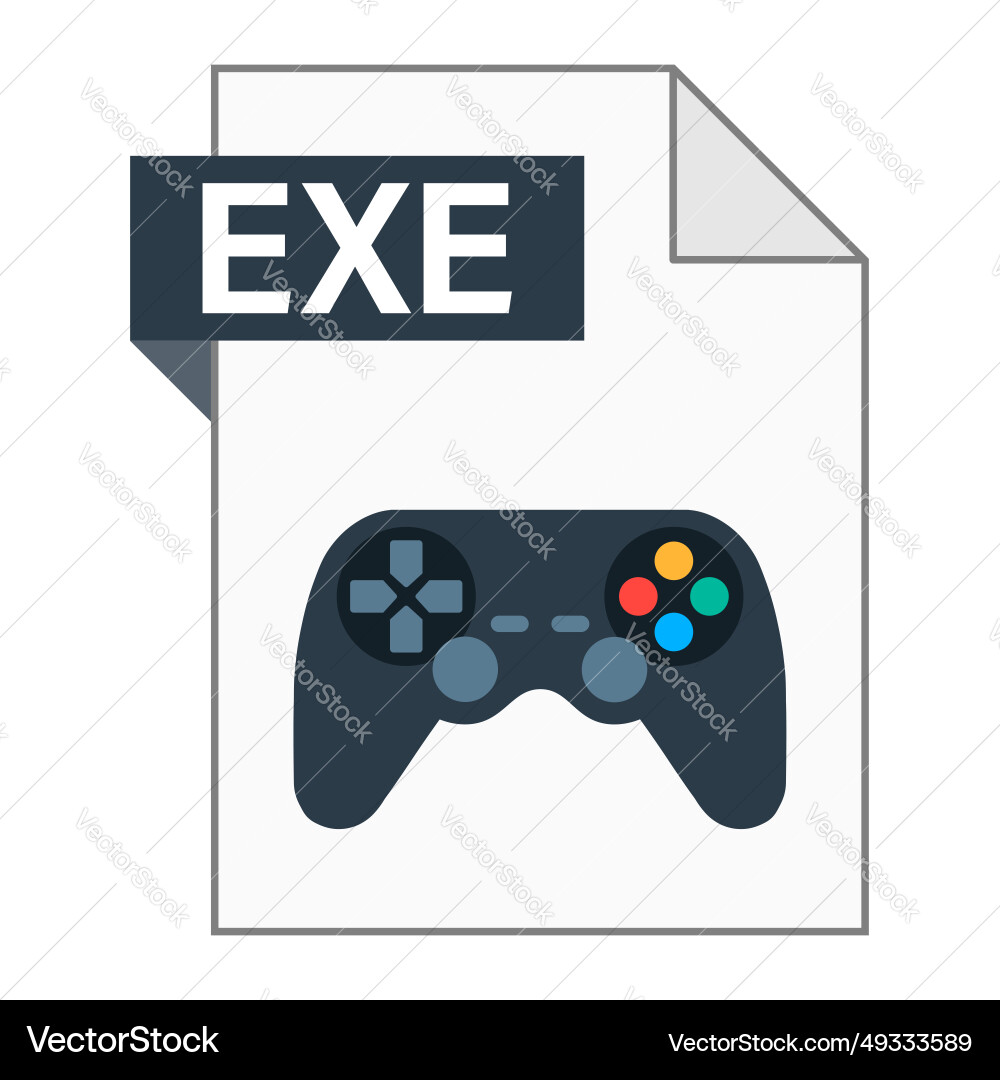 Modern flat design of exe file icon for web Modern flat design of exe file icon for web vector image