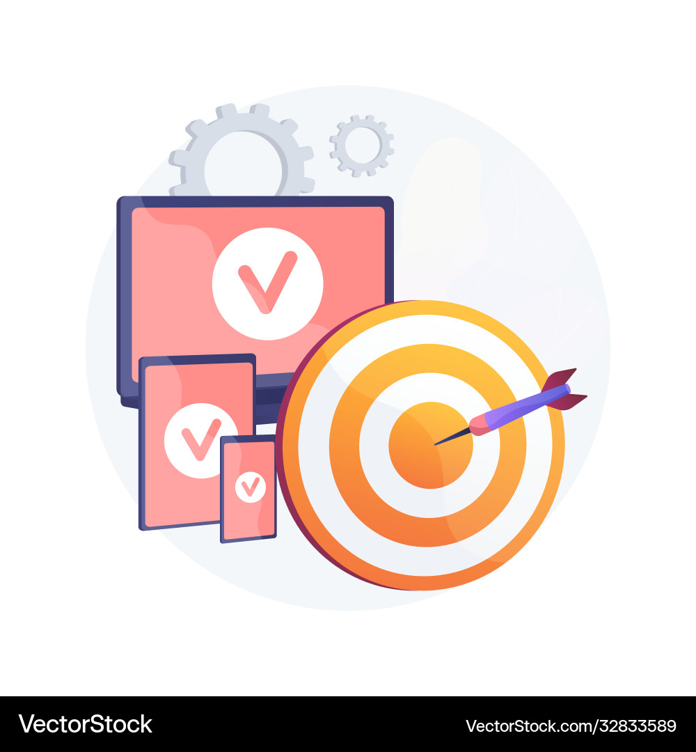 Multi-device targeting abstract concept Multi-device targeting abstract concept vector image