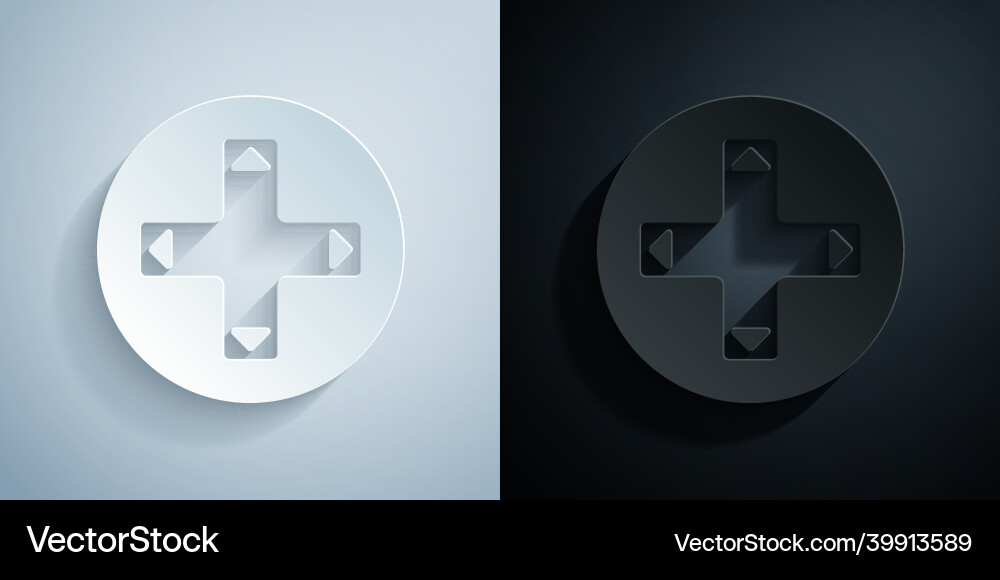 Paper cut game controller or joystick Vector Image