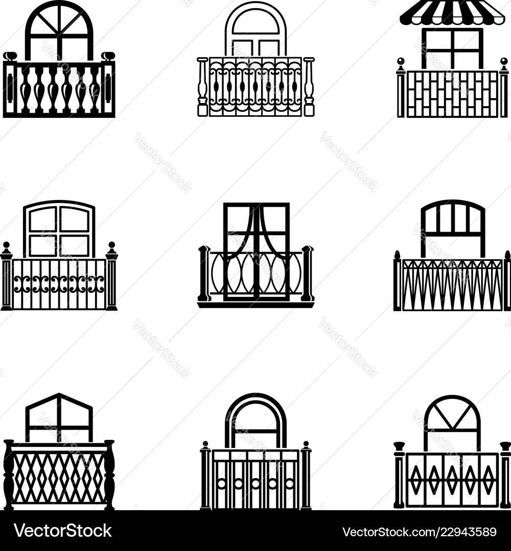 Passage icons set simple style Passage icons set simple style Vector Image