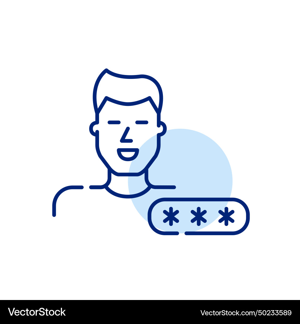 Password protected user account smiling man Password protected user account smiling man vector image