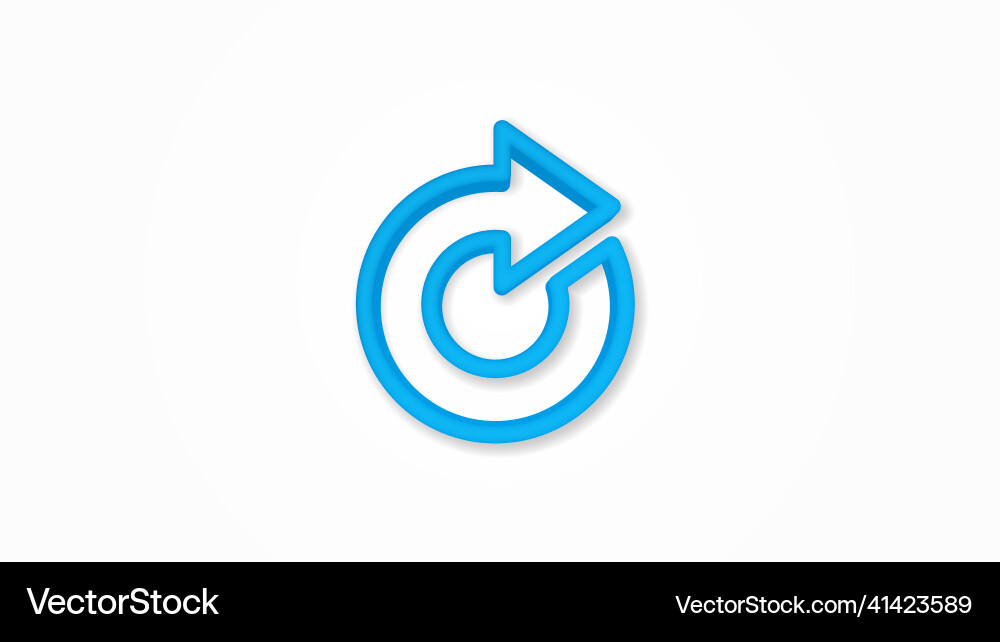 Rotate arrow update realistic icon 3d line Rotate arrow update realistic icon 3d line vector image