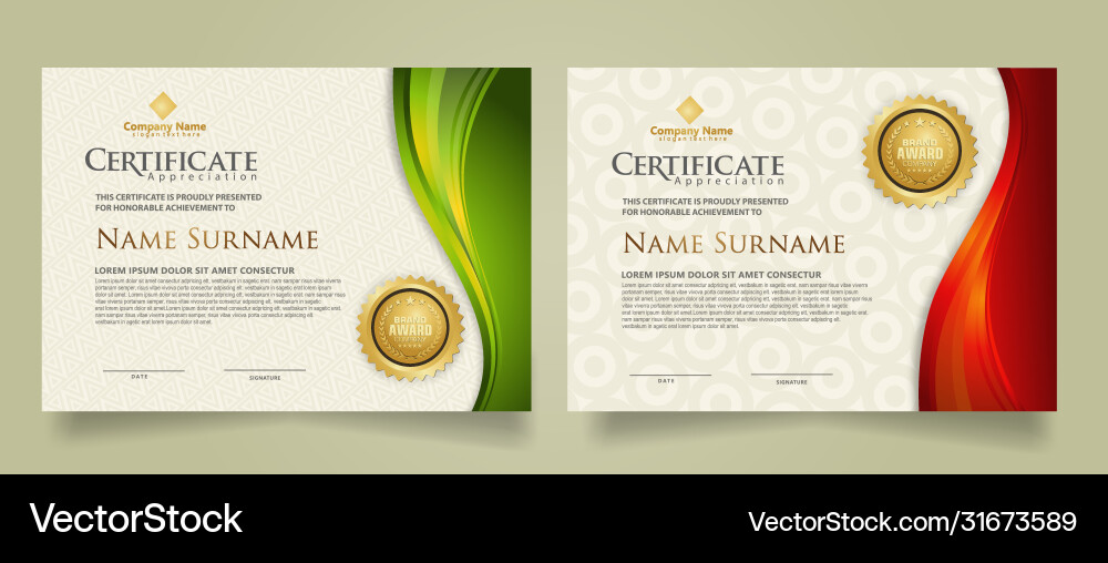 Set modern certificate template with flow lines Set modern certificate template with flow lines vector image