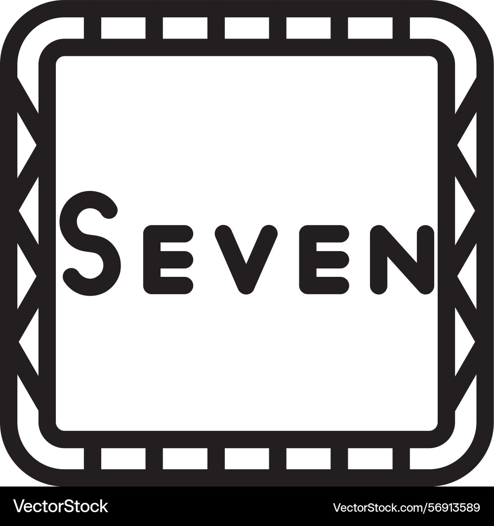Seven linear style icon design vector image
