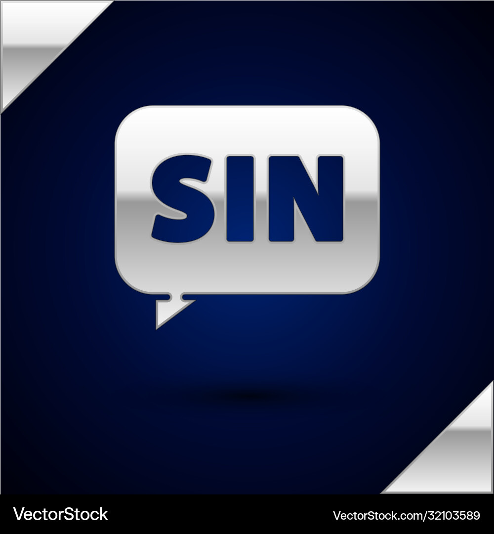 Silver mathematics function sine icon isolated Vector Image