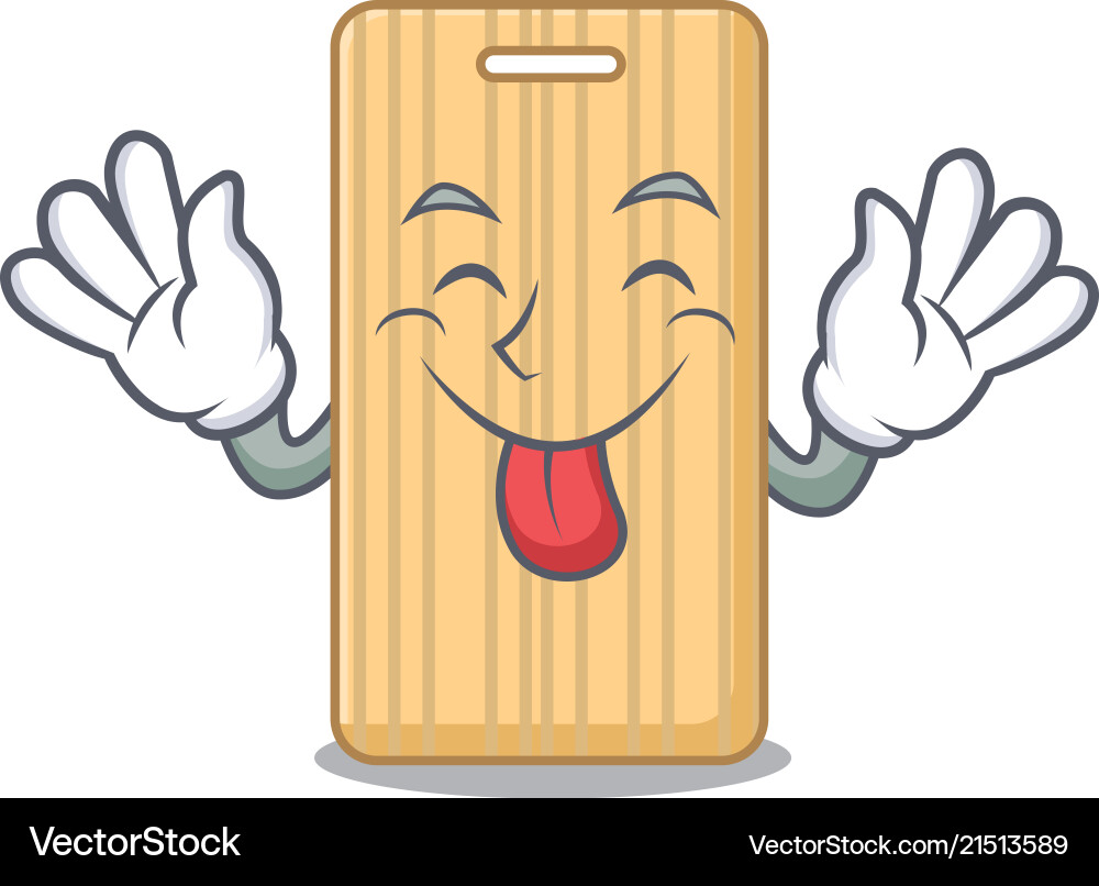 Tongue aus Holz Schneidbrett Maskottchen Cartoon Tongue aus Holz Schneidbrett Maskottchen Cartoon vektorbild