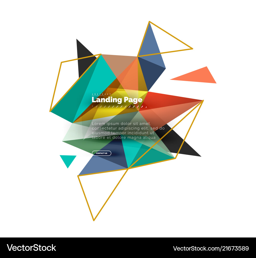Triangular design abstract background landing Triangular design abstract background landing vector image