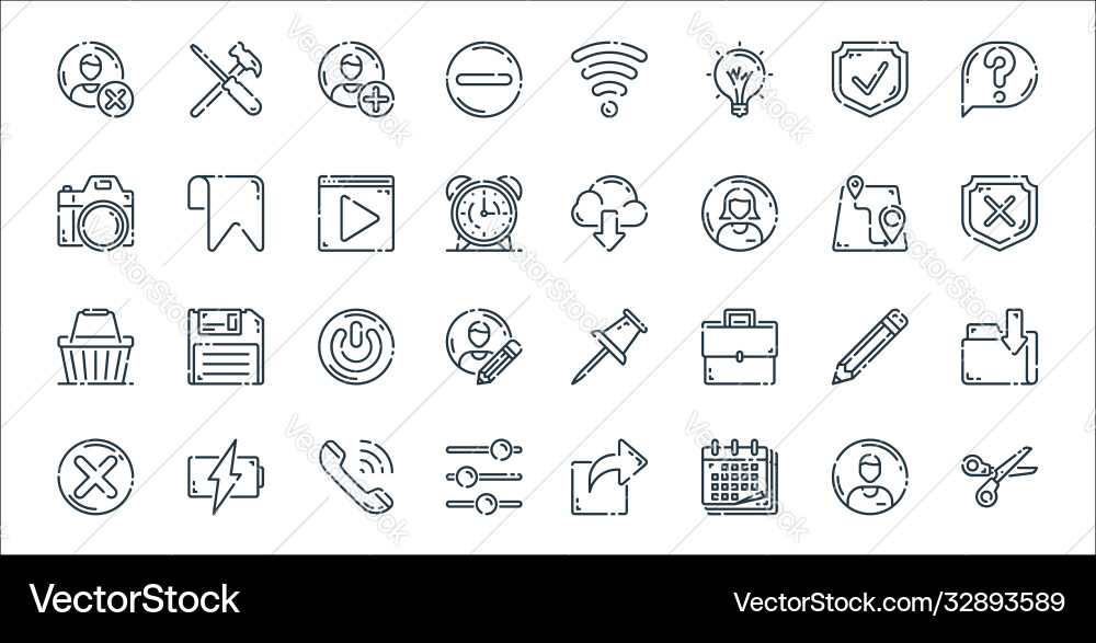 User interface line icons linear set quality User interface line icons linear set quality vector image