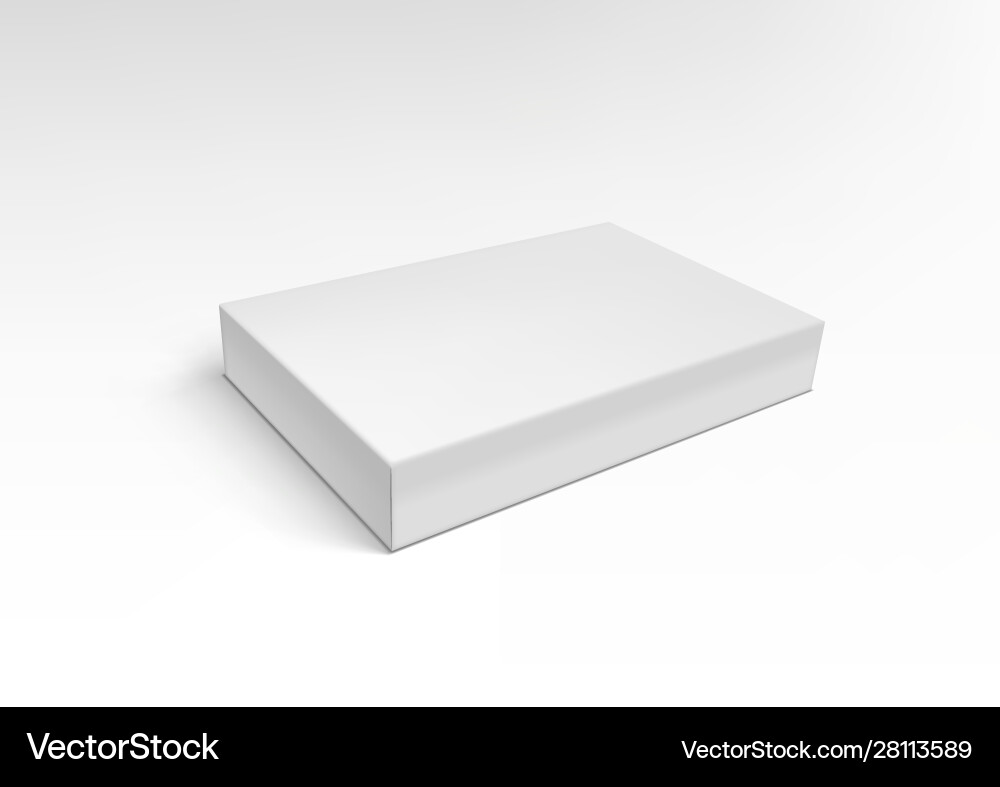 White slim Pastboard Box isoliert auf White slim Pastboard Box isoliert auf vektorbild