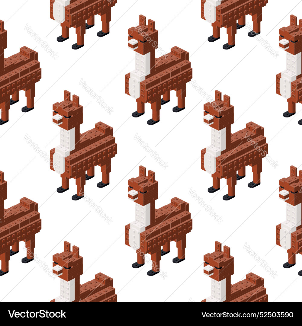 Alpaca pattern in isometry Alpaca pattern in isometry vector image