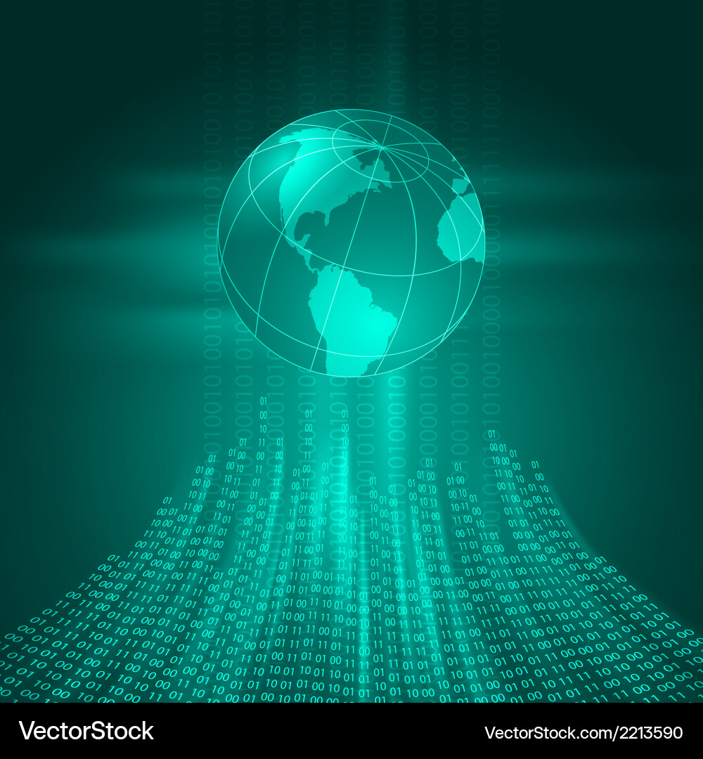 Binary Code Earth Stream vector image