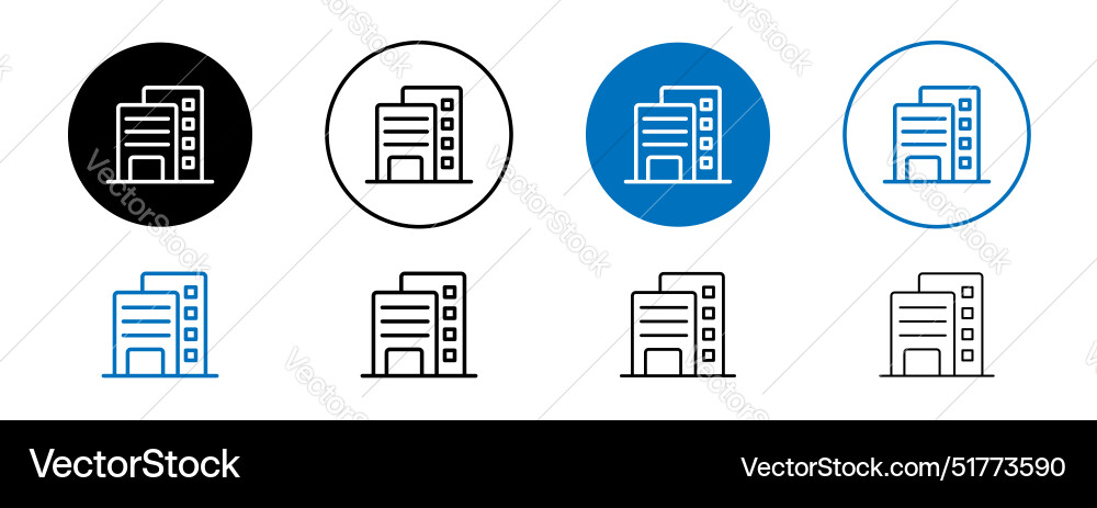 Build icon set black filled and outlined style Vector Image