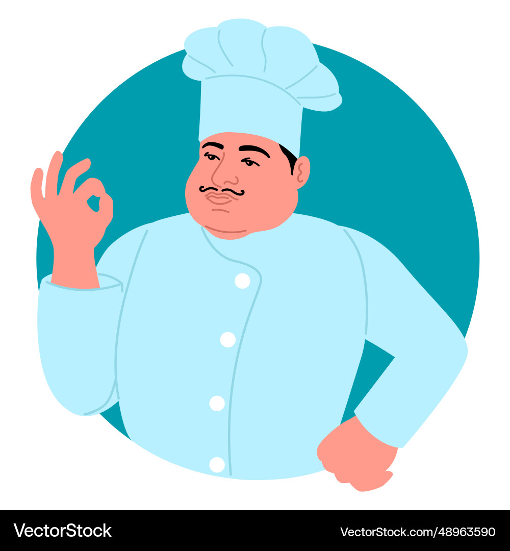 Clip art of a chef making perfect hand gesture Clip art of a chef making perfect hand gesture vector image