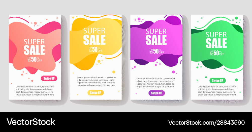 Dynamic modern fluid mobile for sale banners Dynamic modern fluid mobile for sale banners vector image