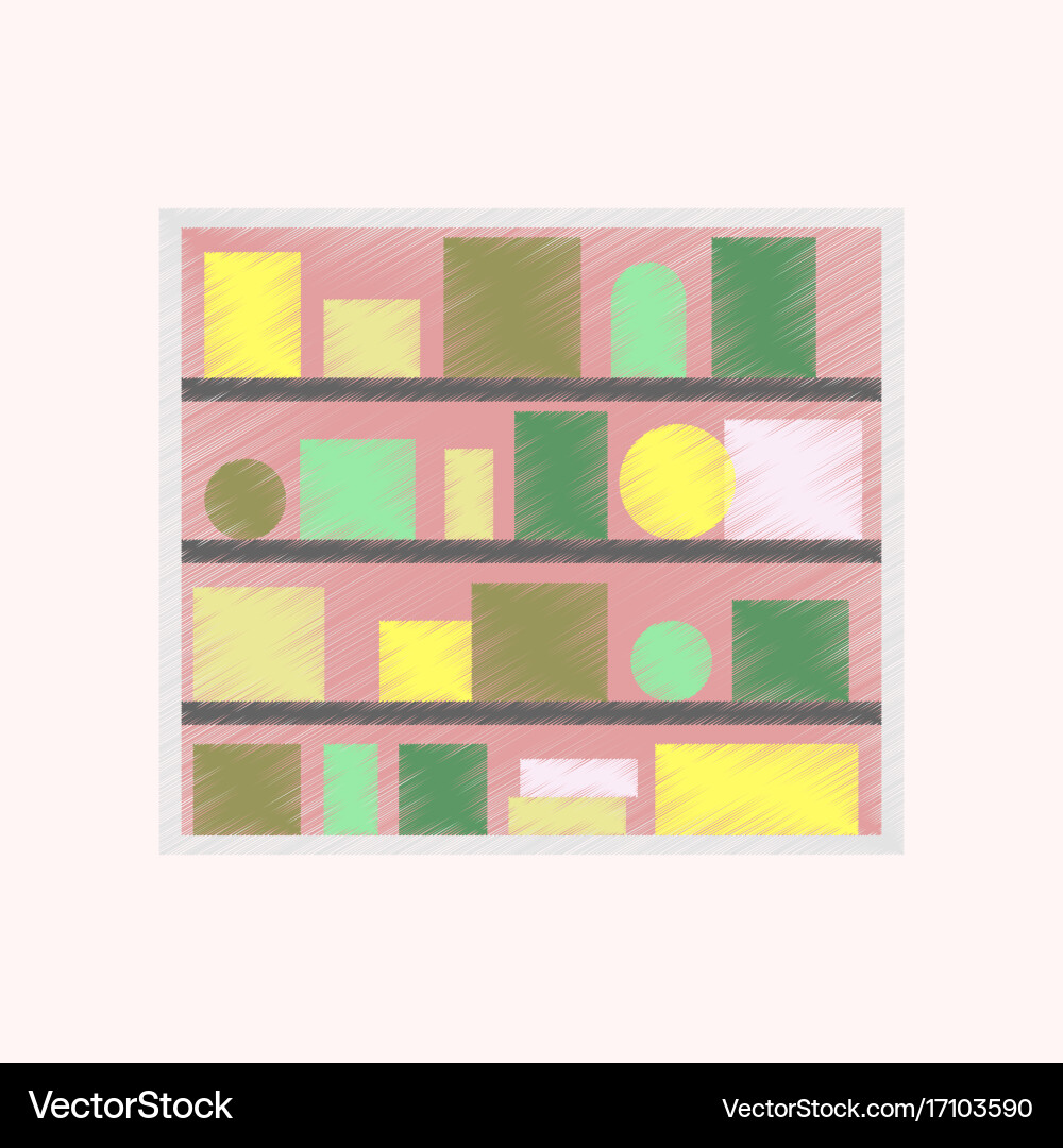 Flat shading style icon bookshelf Vector Image