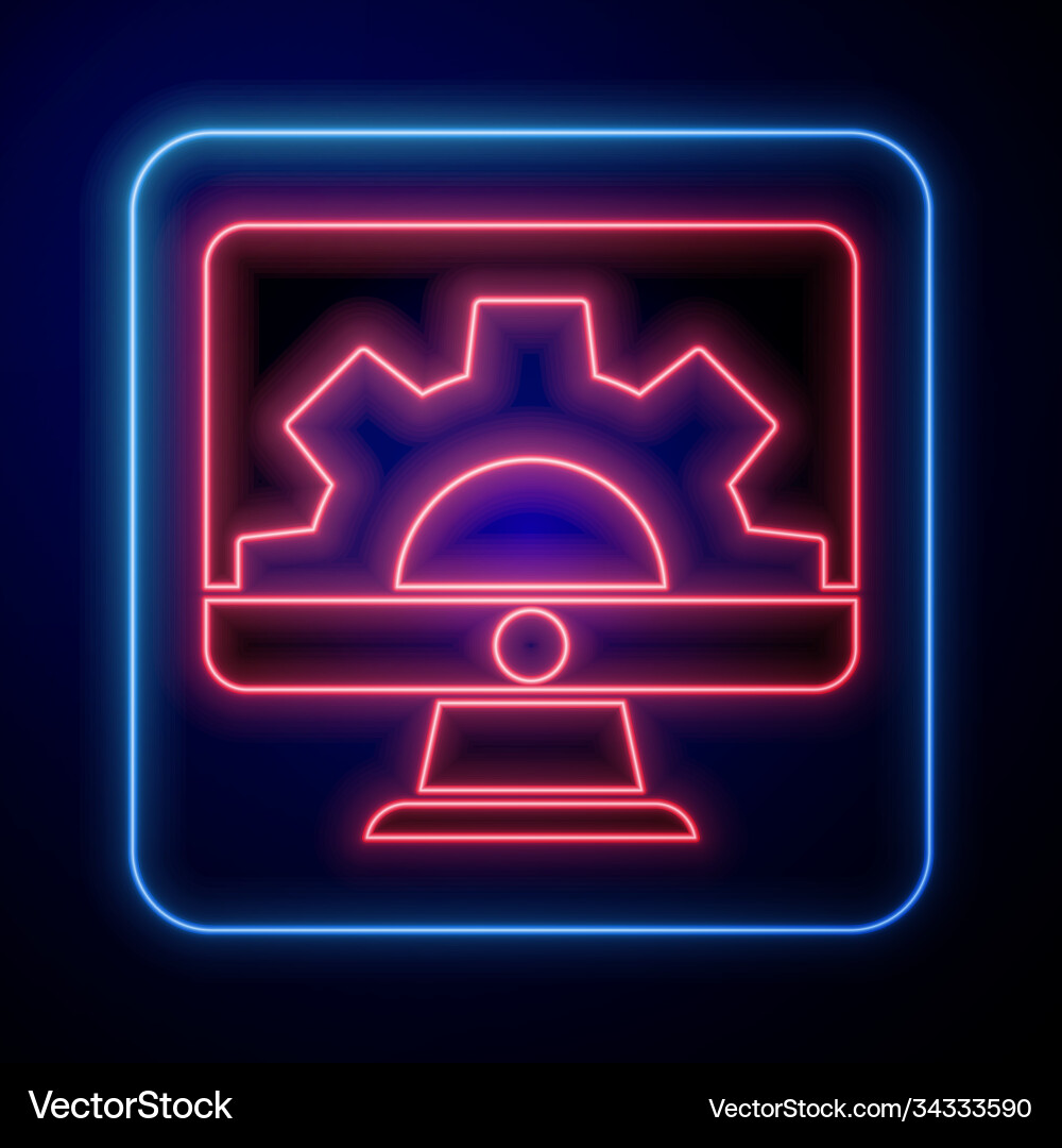 Glowing neon software web development vector image