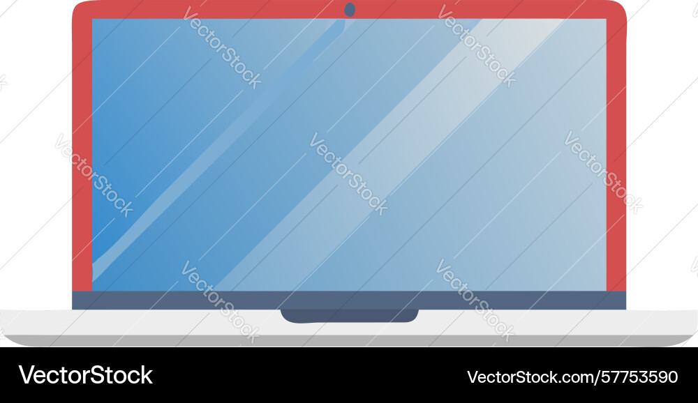 Laptop computer with blank screen design vector image