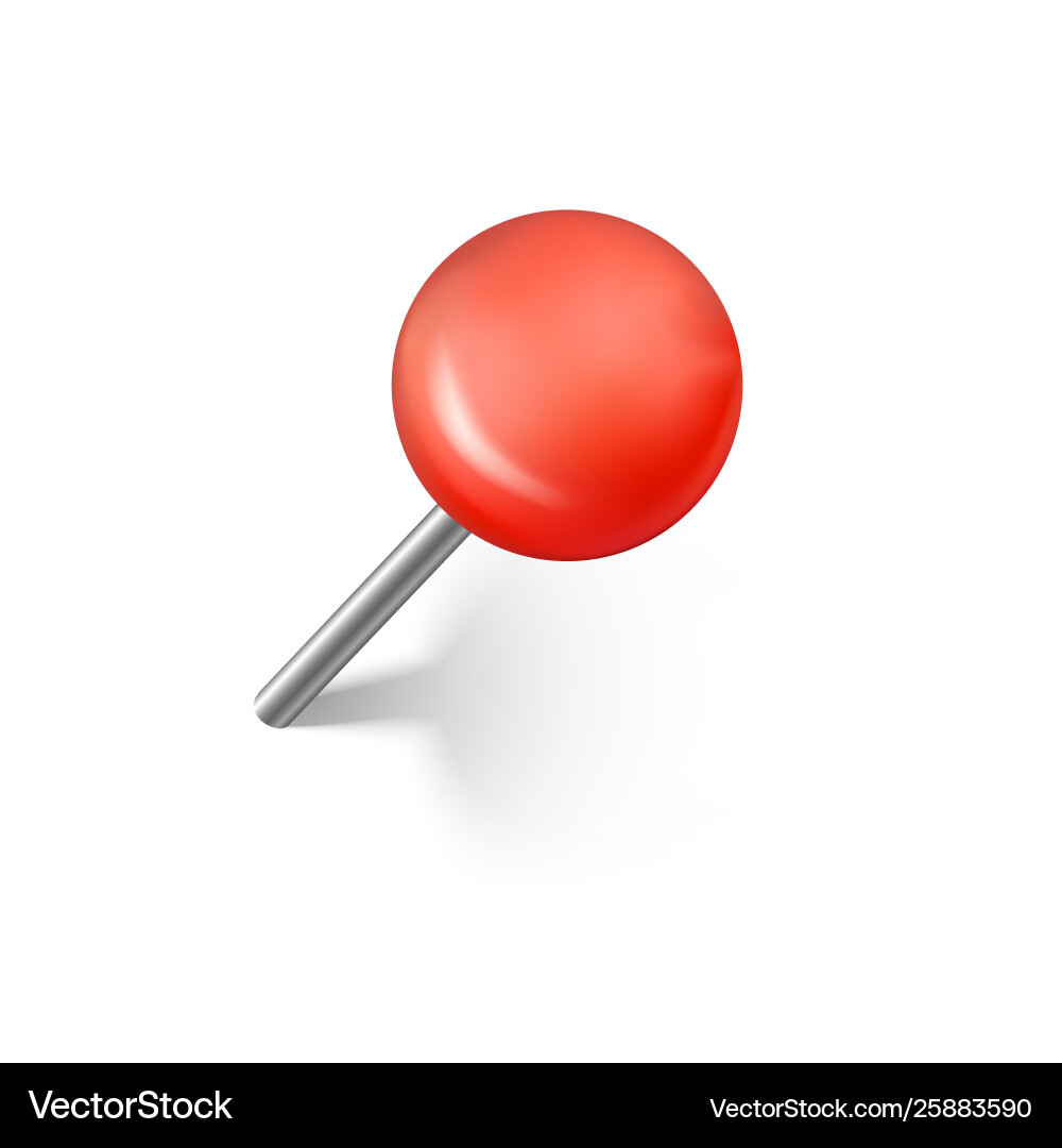 Red Push Pins with Shadow Vector Image