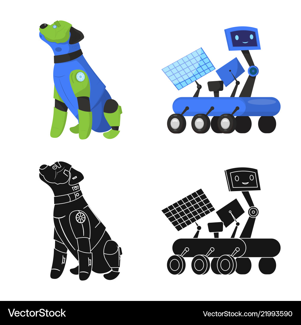 Robot and Factory Symbol Set vector image