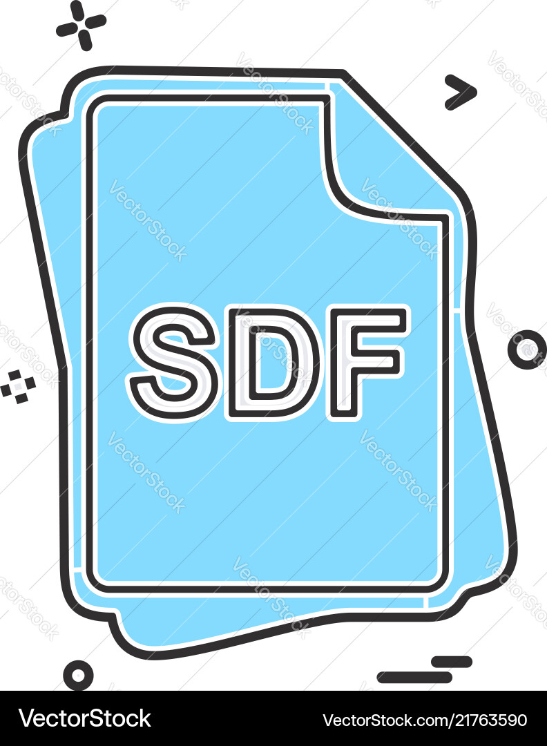 Sdf file type icon design Sdf file type icon design vector image