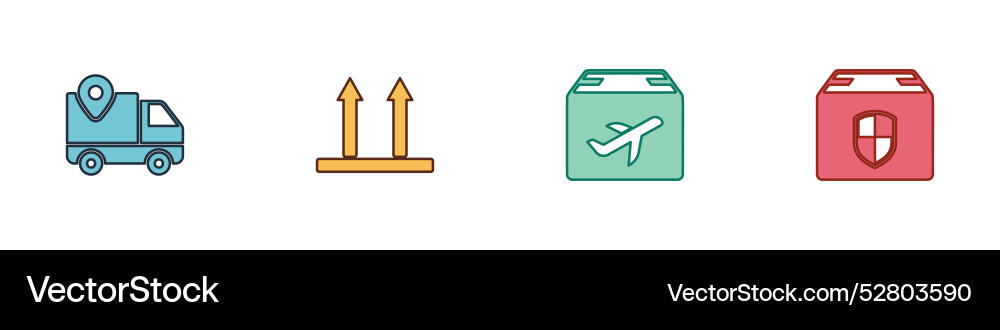 Set delivery tracking this side up plane Set delivery tracking this side up plane vector image