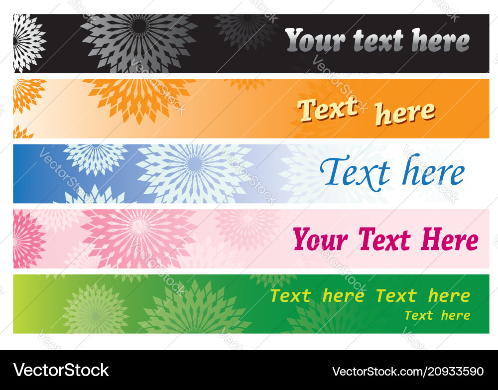 Set of abstract backgrounds for headers Vector Image