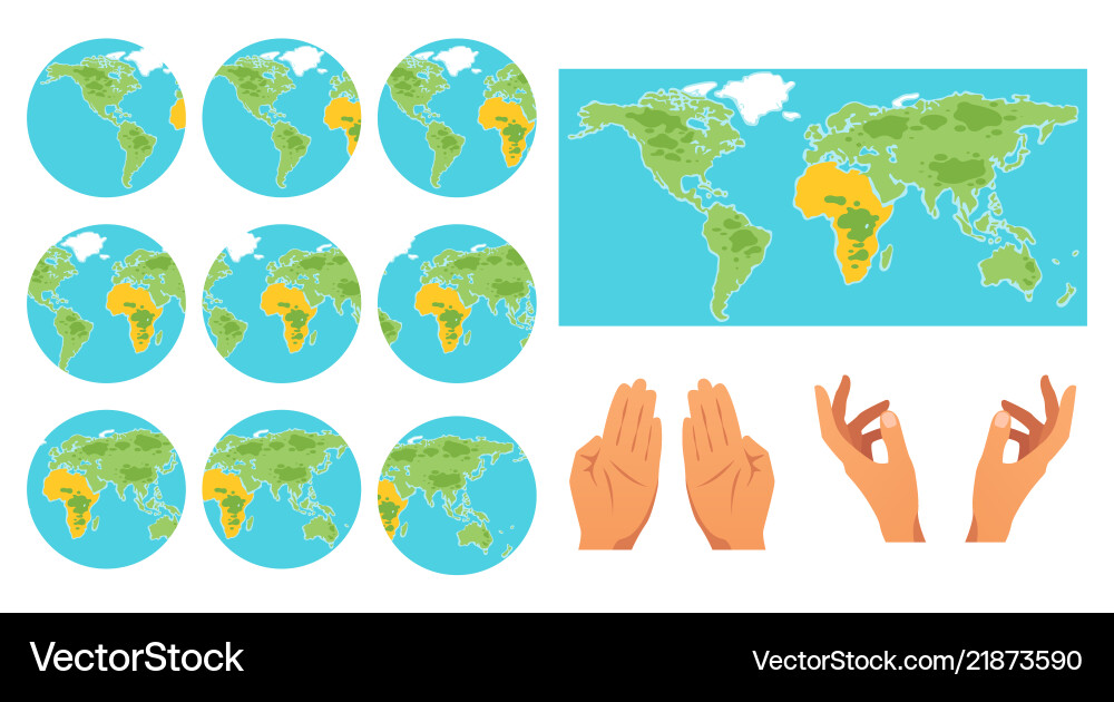 Set of globe icons vector image