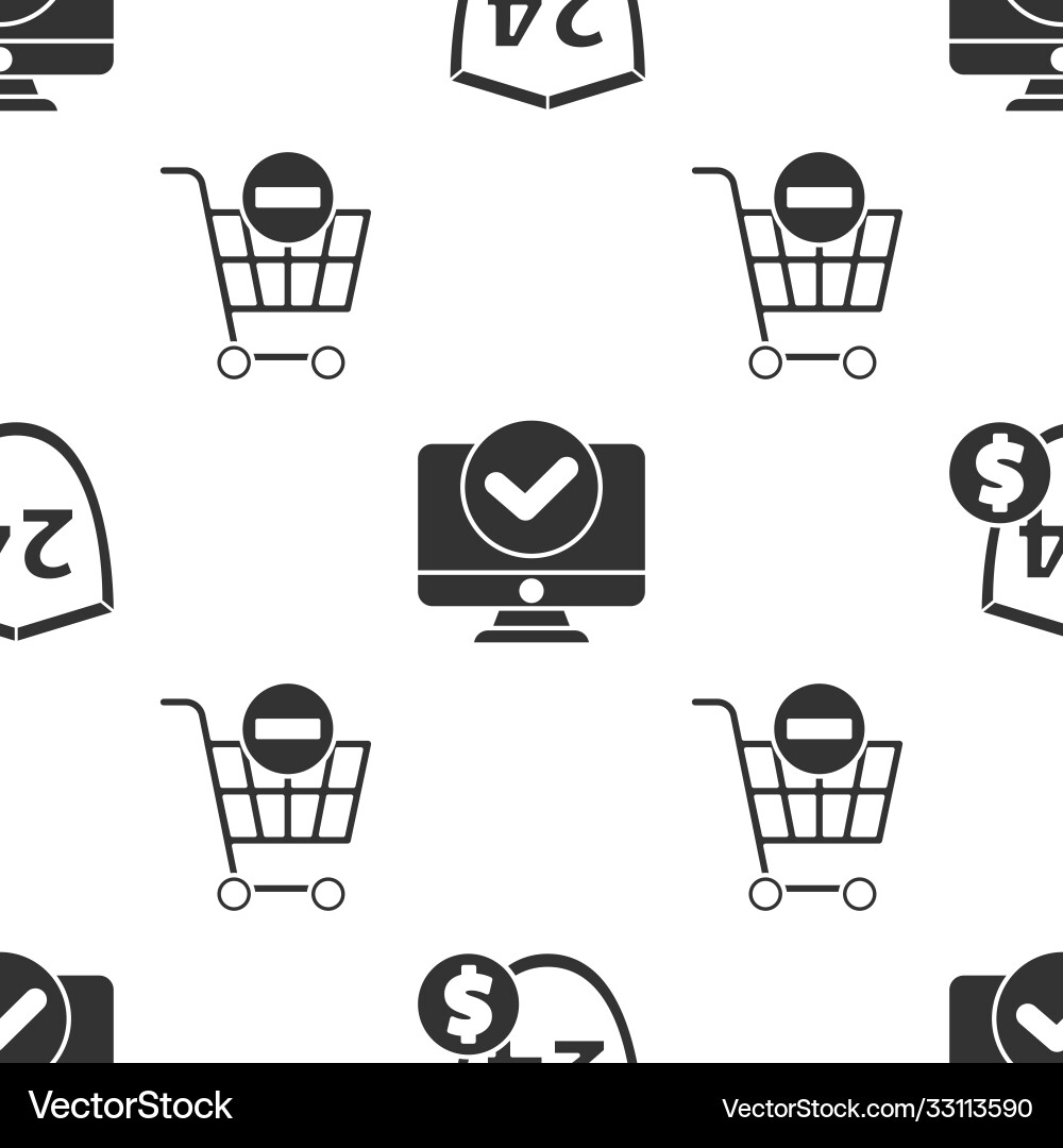 Set shield with dollar computer monitor Set shield with dollar computer monitor vector image